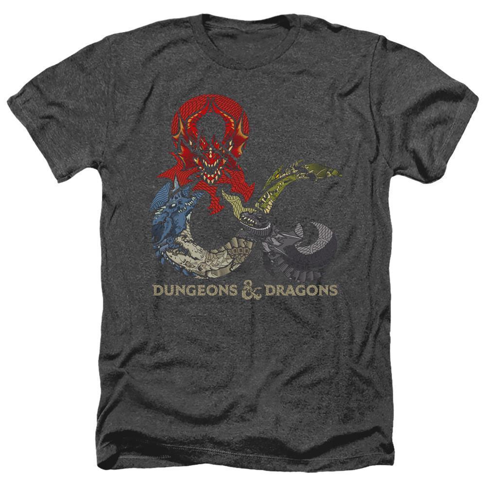 Dungeons And Dragons Dragons In Dragons Adult Heather T-Shirt Black